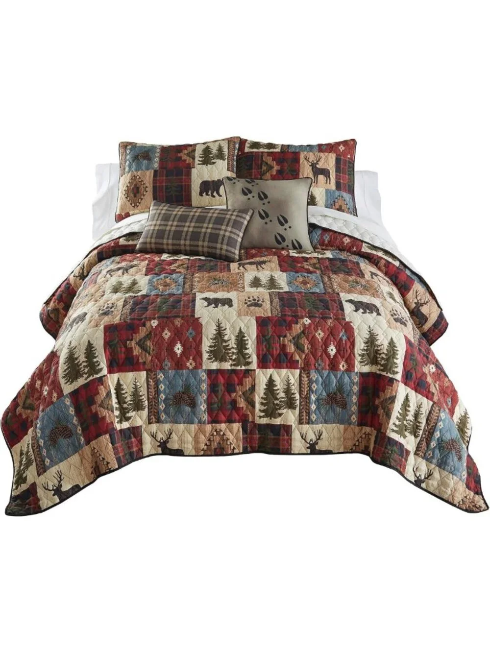 Woodland Patch Twin Quilt Set - Cozy 68x90 Bedding, Perfect for Home Decor